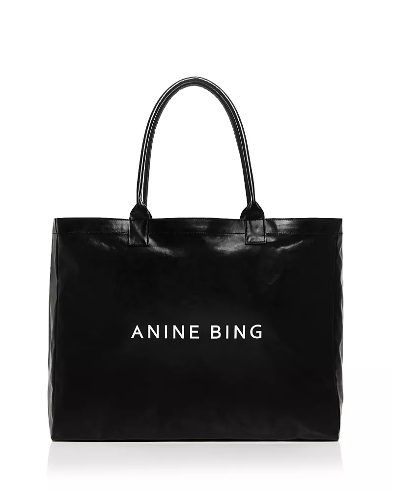 Anine Bing Leo Large Coated Canvas Tote Bag