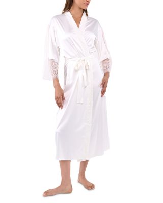 Skyler Lace Trim Satin Robe