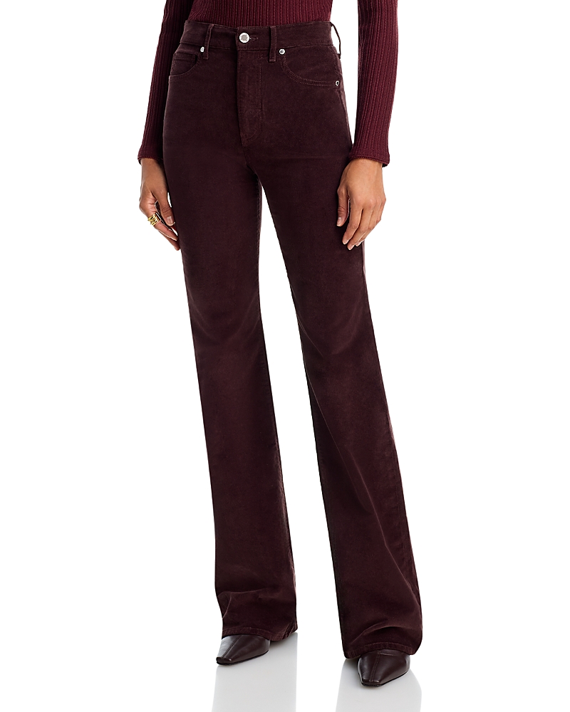 Veronica Beard Crosbie Corduroy High Rise Wide Leg Jeans in Espresso