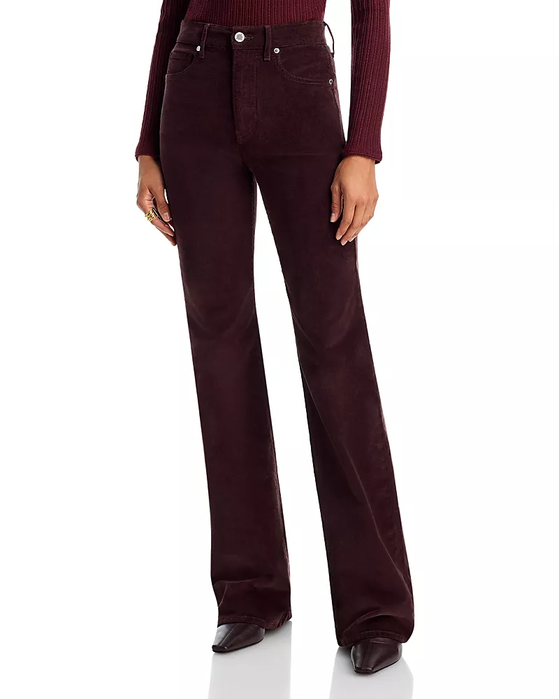 Veronica Beard Crosbie Corduroy High Rise Wide Leg Jeans in Espresso