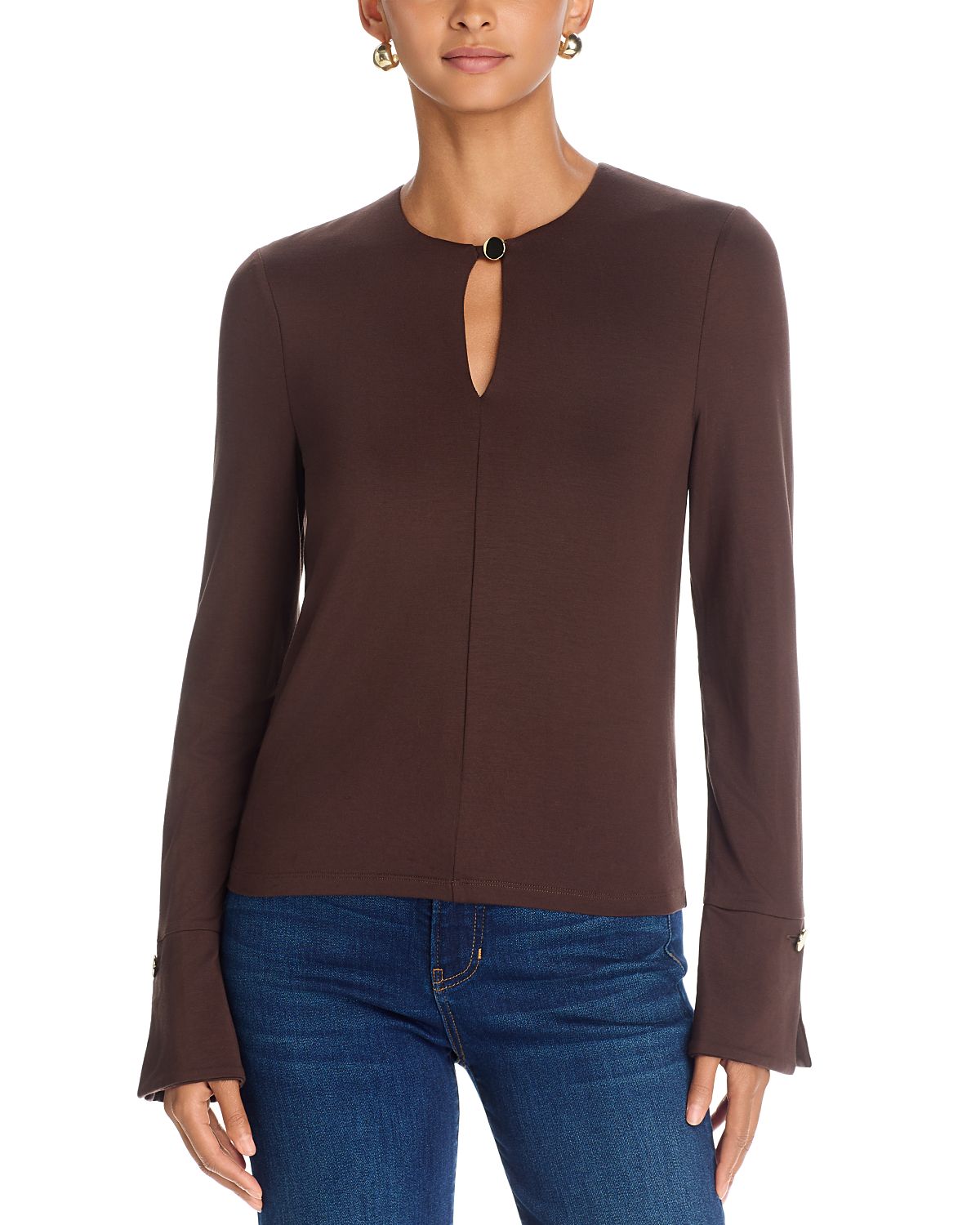 Veronica Beard Zyris Keyhole Neck Top