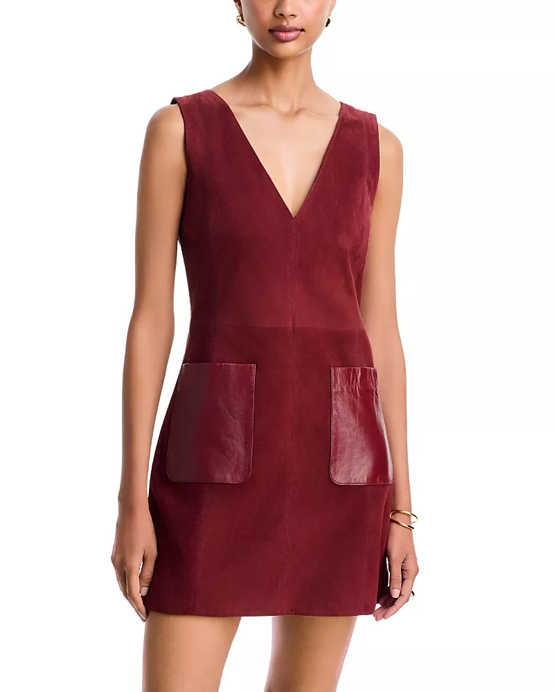 Tanya Taylor Reign Leather Mini Dress