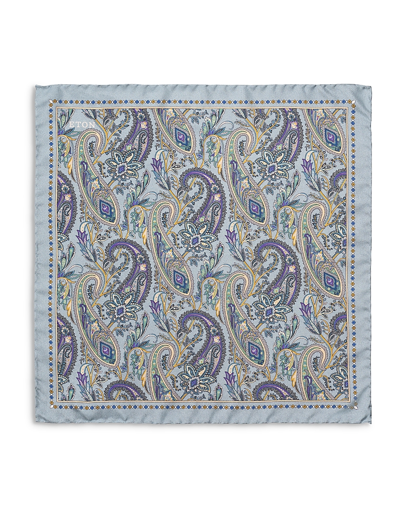Eton Paisley Silk Twill Pocket Square