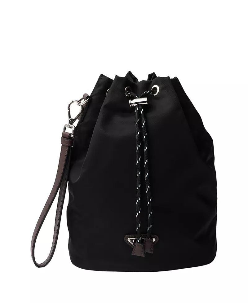 Prada Speedrock Re-Nylon And Leather Pouch