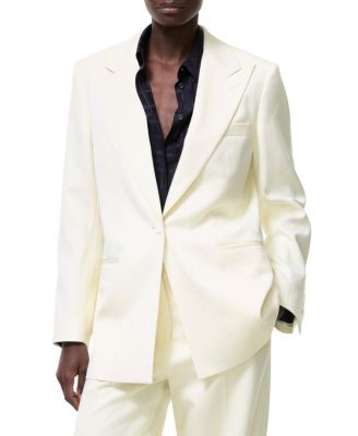 Pinstriped Wool Tailored Jacket