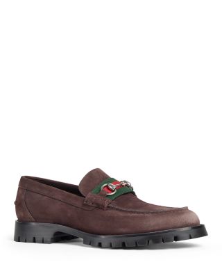 Men's Suede Horsebit Lug Sole Loafers