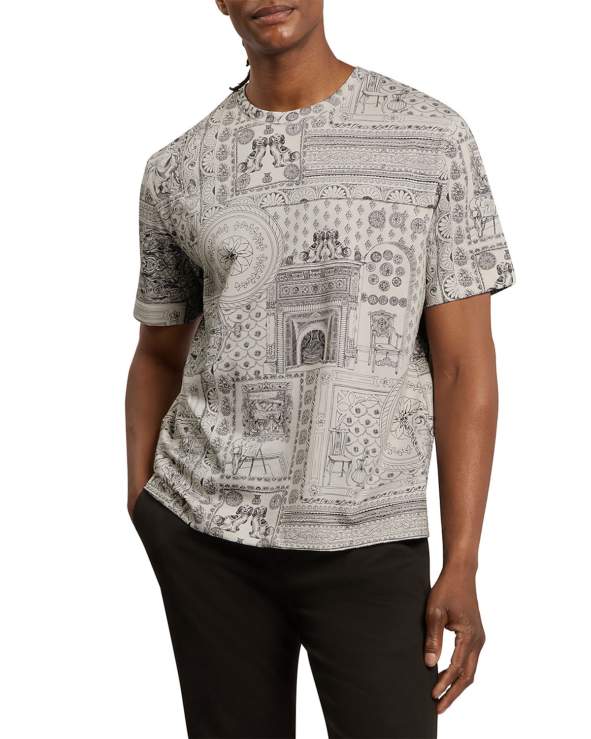 Ted Baker Bondss Short Sleeve Print Relaxed Tee