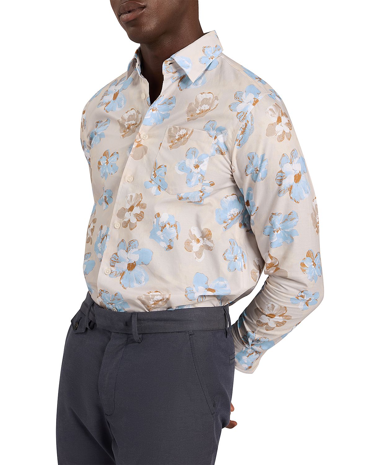 Ted Baker Kingsly Relaxed Painted Floral Print Shirt