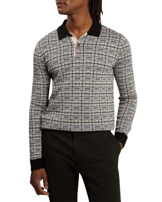 Darven Long Sleeve Geo Fair Isle Sweater Polo