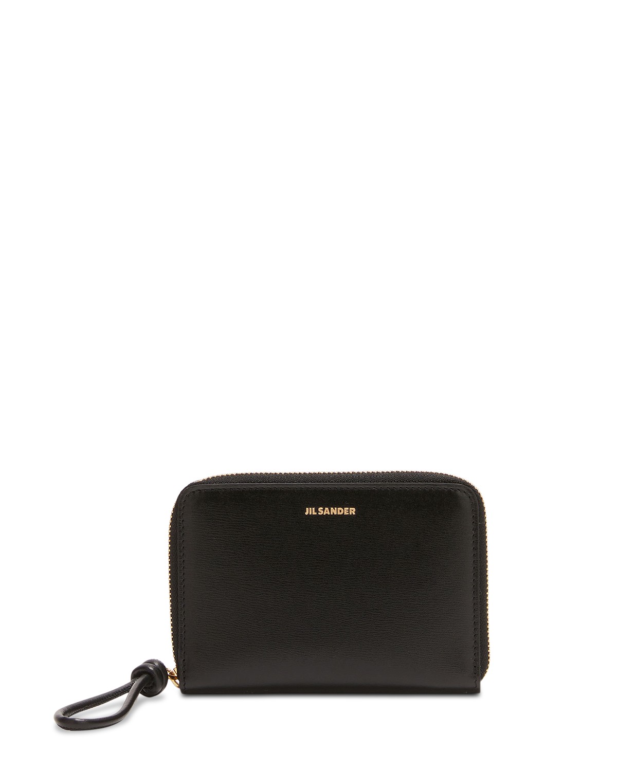 Jil Sander Giro Leather Zip Around Wallet in Black