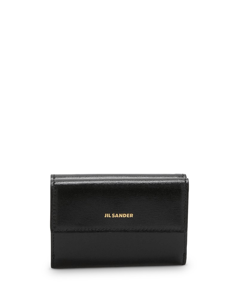 Jil Sander Bifold Leather Wallet in Black
