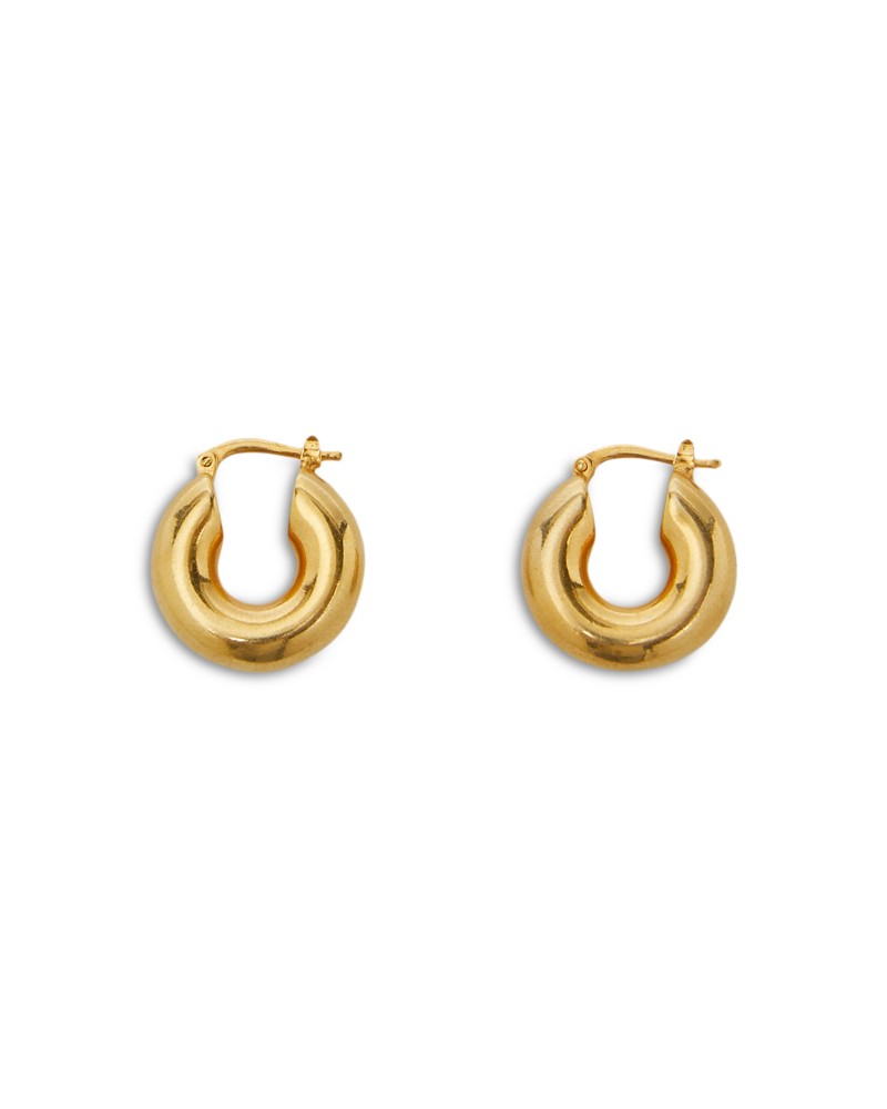 Jil Sander Sculpted Hoop Earrings in Gold