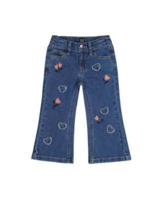 Girls' Boot Leg Heart Applique Embroidered Jeans - Big Kid
