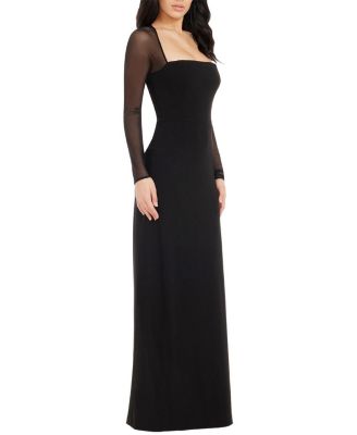 Maxwell Long-Sleeve A-Line Crepe Gown - thumbnail 2