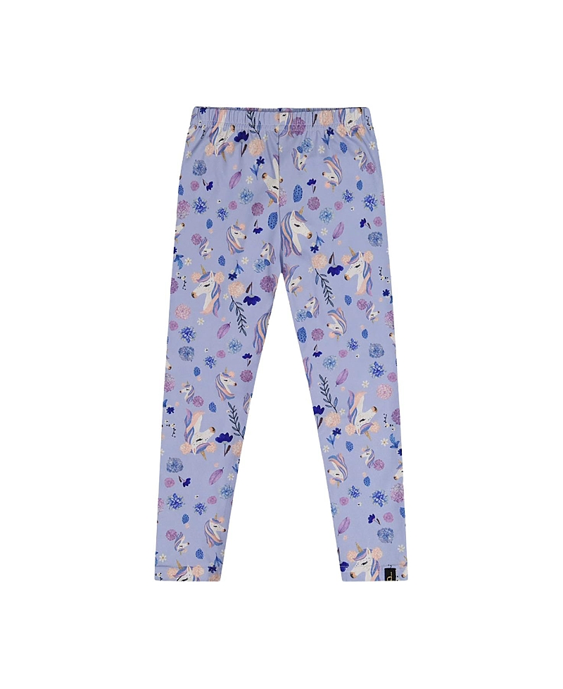 Deux par Deux Girls' Allover Unicorn Soft Elastic Waistband Leggings - Little Kid