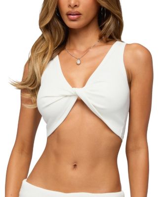  Lumi Twist Front Ribbed Crop Top