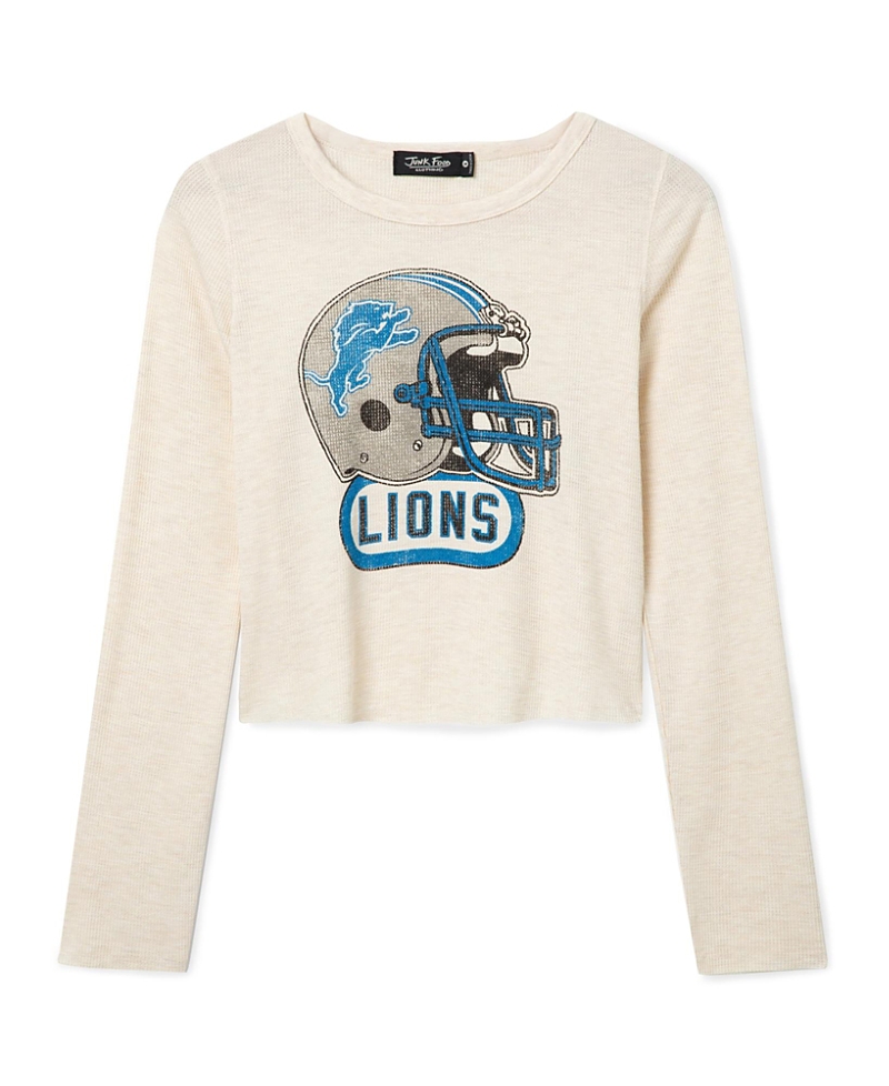 Junk Food Clothing Women's Detroit Lions Helmet Crop Thermal
