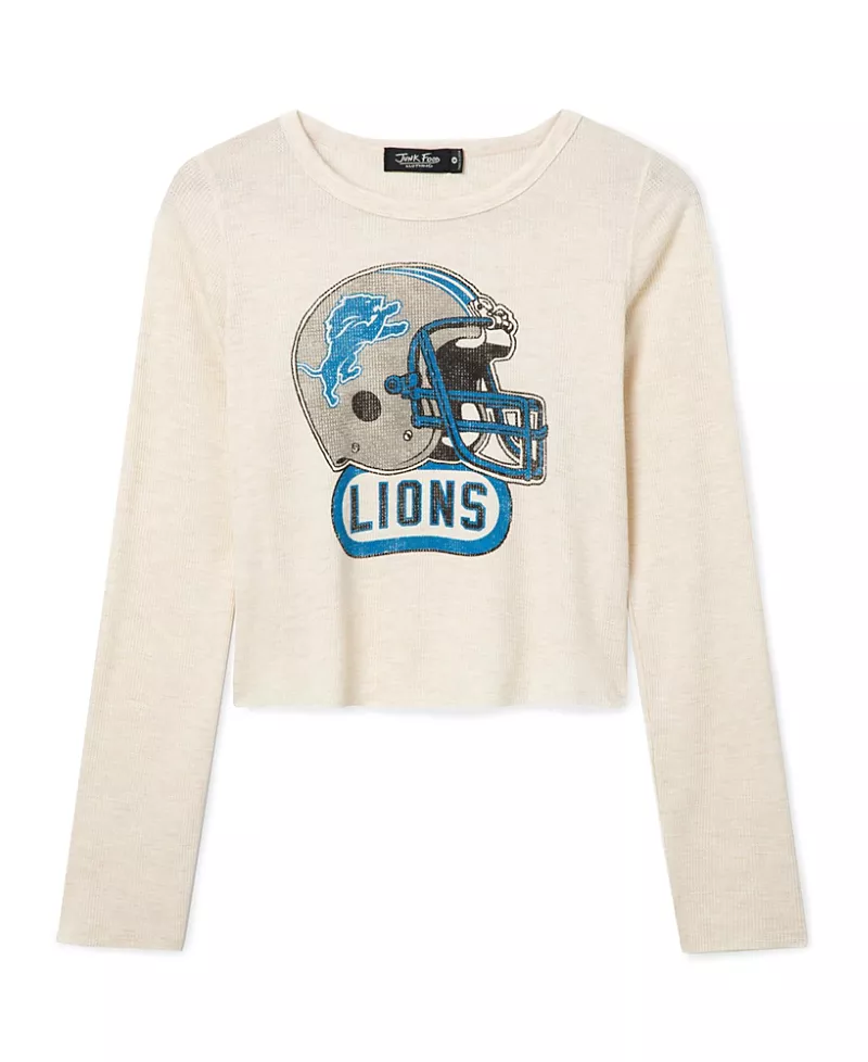 Junk Food Clothing Women's Detroit Lions Helmet Crop Thermal