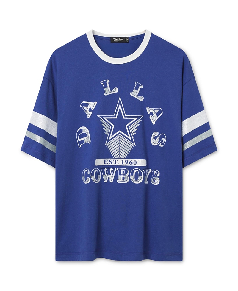 Junk Food Clothing Women's Dallas Cowboys Glitter Boxy Ringer