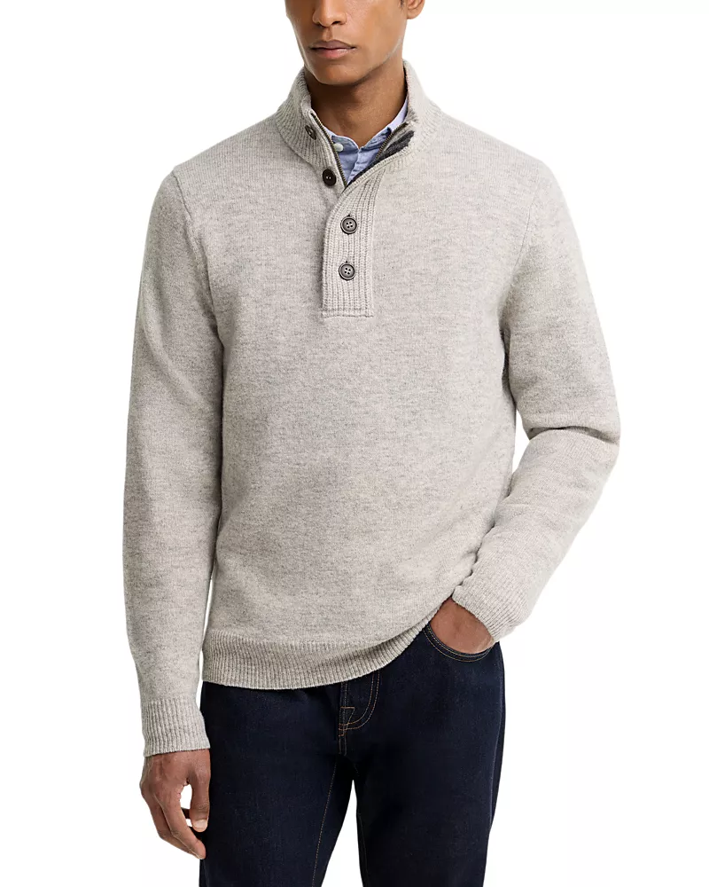 Barbour Essential Patch Wool Half Zip Sweater