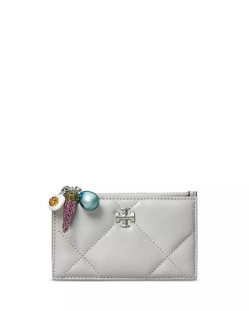 Tory Burch Kira Diamond Quilt Charm Leather Card Case