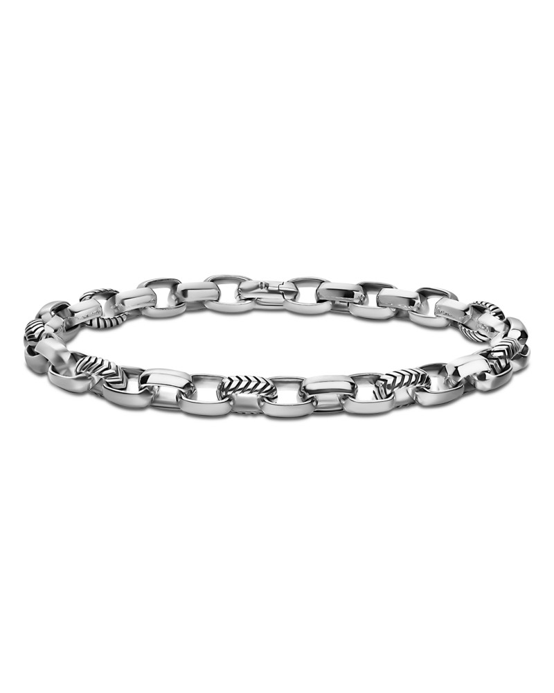 David Yurman Chevron Oval Link Bracelet in Sterling Silver, 7mm