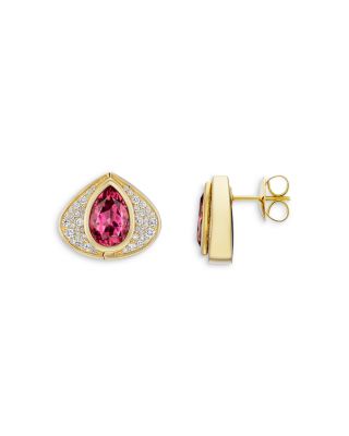 18K Yellow Gold Catylina Gemstone, Onyx, & Diamond Reversible Stud Earrings