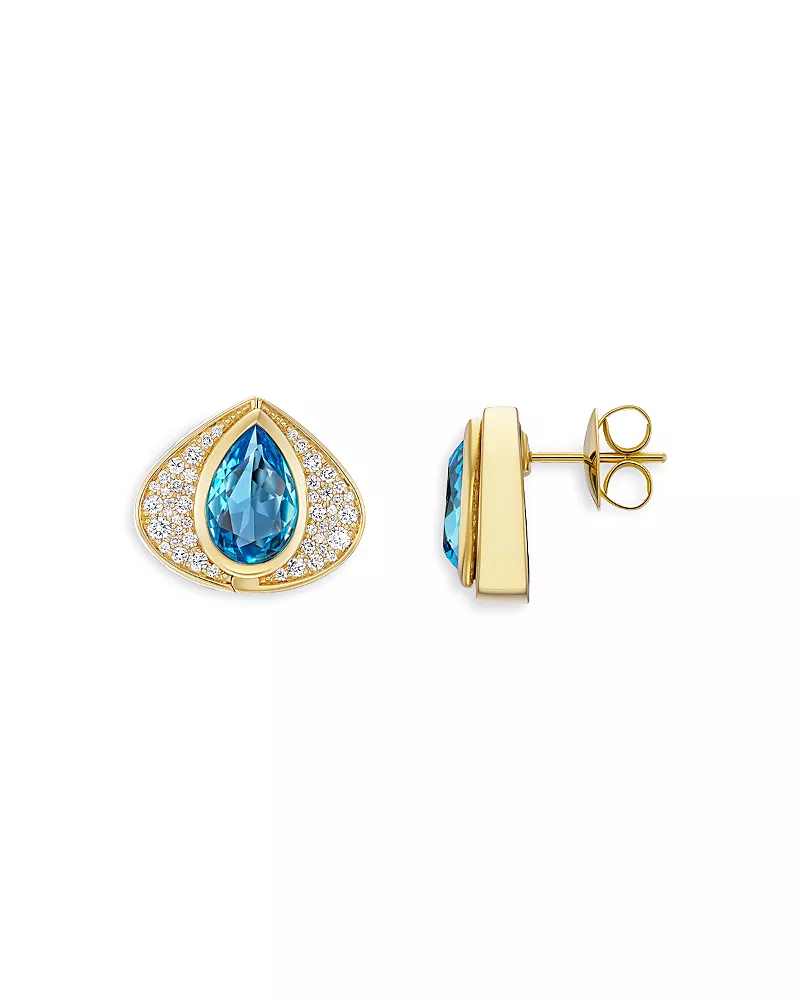 Marina B 18K Yellow Gold Catylina Gemstone, Onyx, & Diamond Reversible Stud Earrings