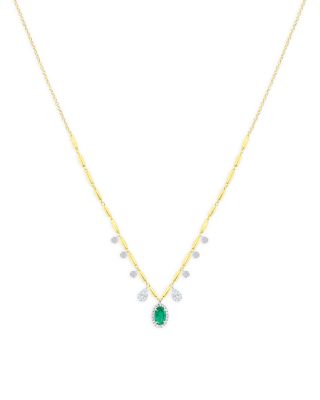 Meira T 14K White & Yellow Gold Emerald & Diamond Necklace, 16