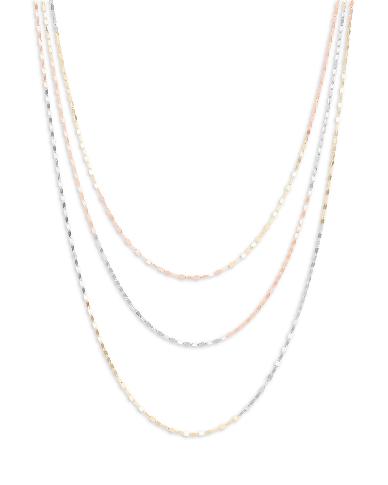 Lana 14K Yellow, White, & Rose Gold Triple Strand Sienna Layered Necklace, 16