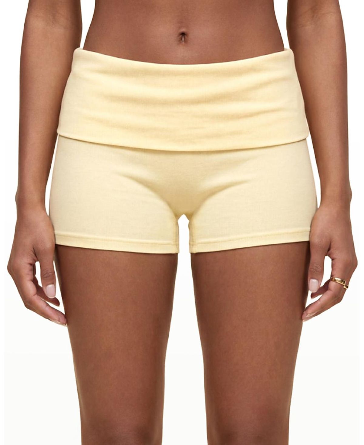 Edikted Audrea Ribbed Foldover Biker Shorts