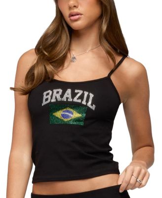 Edikted Brazil Rhinestone Tank Top
