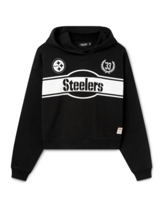 Junk Food Clothing Women's Pittsburgh Steelers Oversized Crop Hoodie