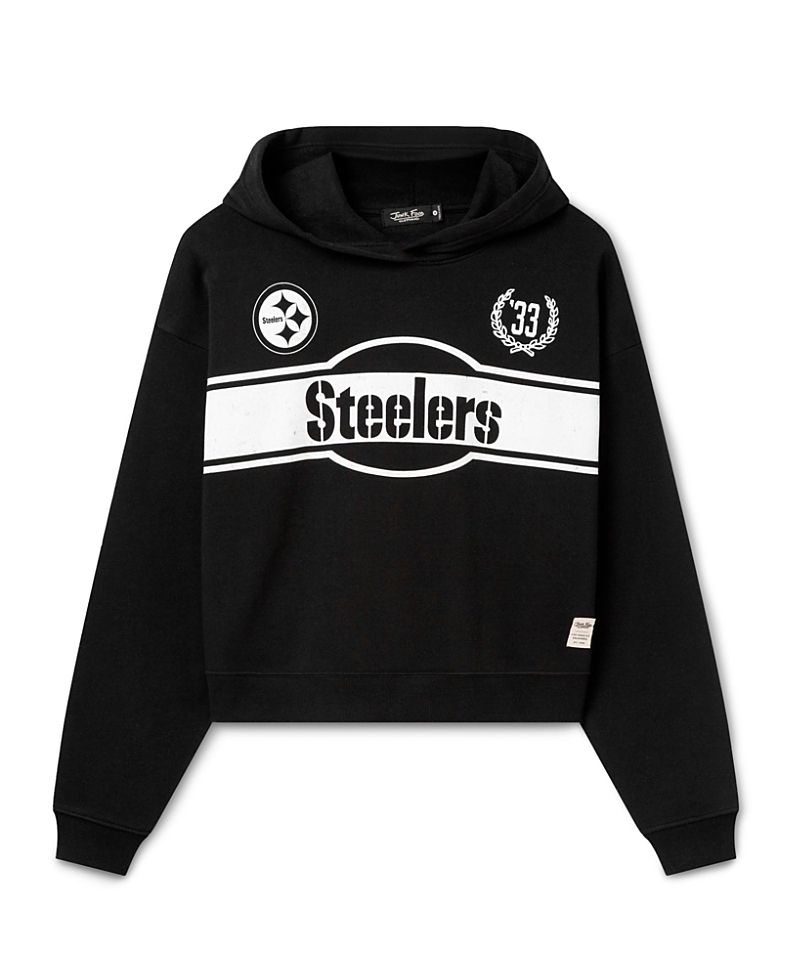 Junk Food Clothing Women's Pittsburgh Steelers Oversized Crop Hoodie