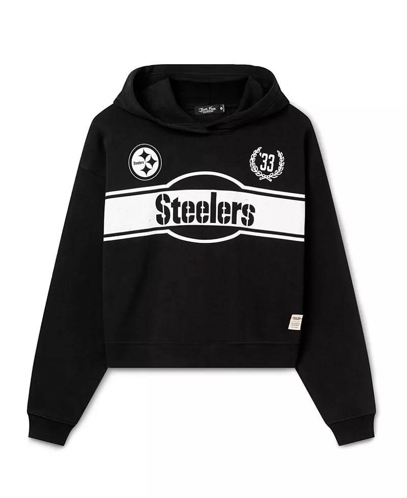 Junk Food Clothing Women's Pittsburgh Steelers Oversized Crop Hoodie