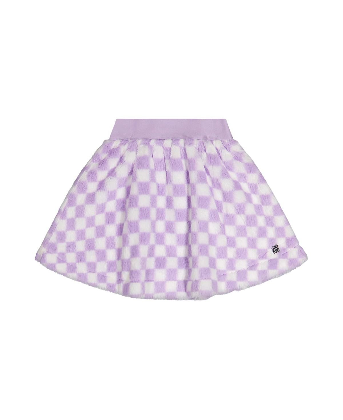Deux par Deux Girls' Checkered Faux Fur A-Line Skirt - Little Kid