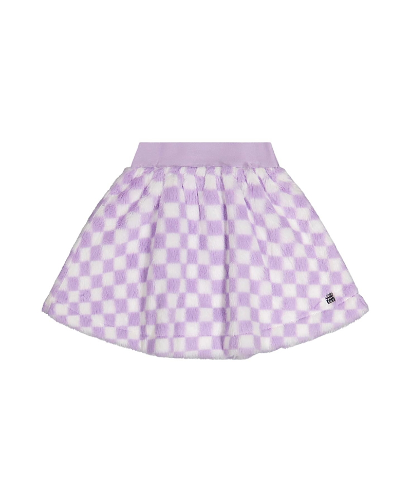 Deux par Deux Girls' Checkered Faux Fur A-Line Skirt - Little Kid