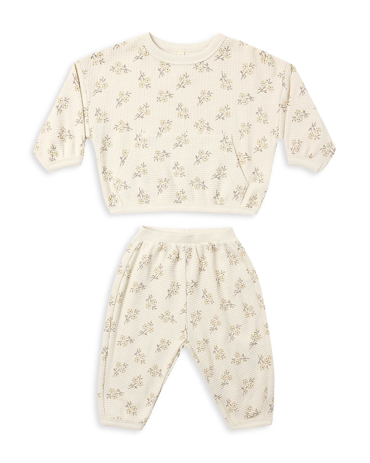 Quincy Mae Girls' Meadow Printed Waffle Slouch Top & Pans Set - Baby
