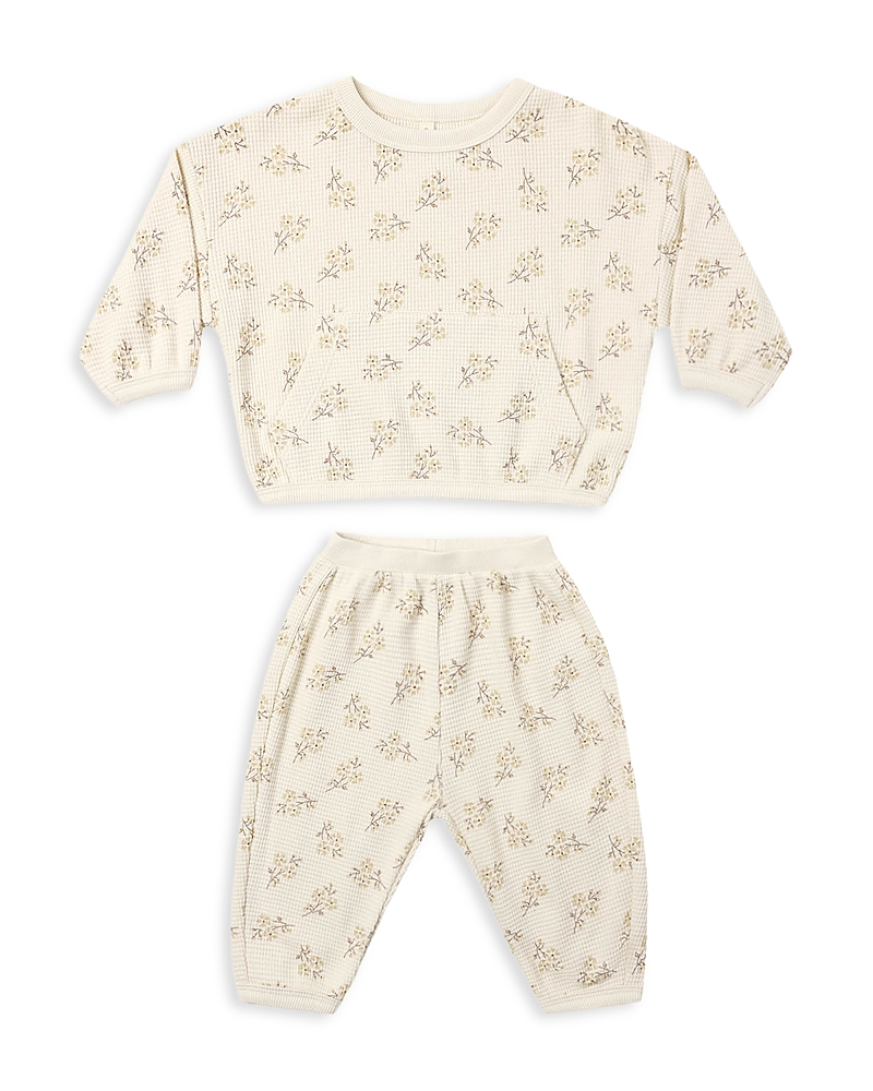Quincy Mae Girls' Meadow Printed Waffle Slouch Top & Pans Set - Baby