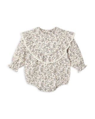 Girls' Winnie Printed Ruffled Long Sleeve Romper - Baby
