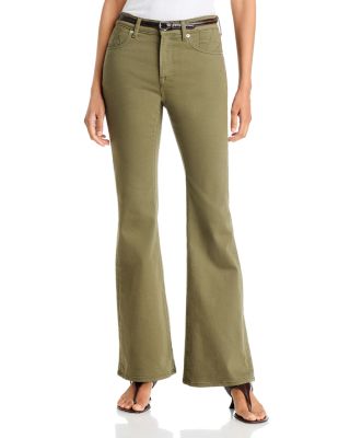 Calico Rosie Low Rise Flare Jeans in Olive