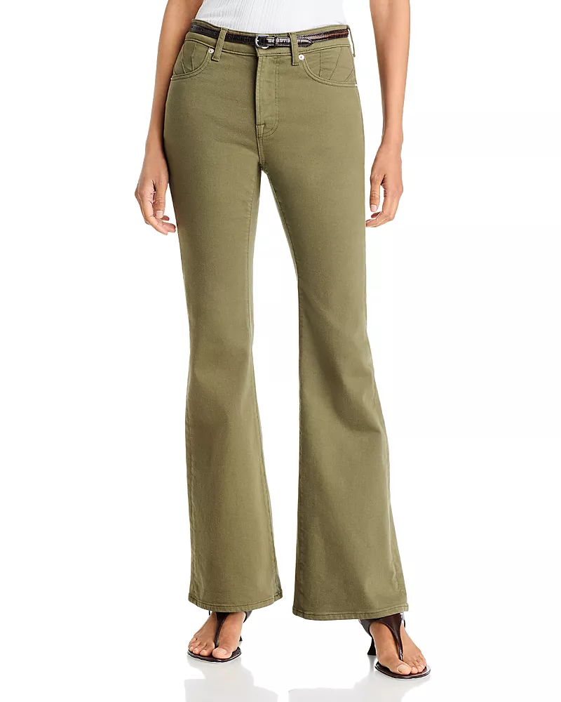 Johnny Was Calico Rosie Low Rise Flare Jeans in Olive