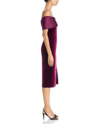Velvet One Shoulder Cocktail Dress - thumbnail 5
