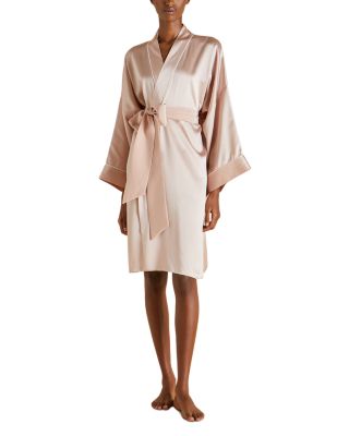 Mimi Woven Silk Waist Tie Robe