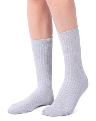 Cotton Stretch Blend Rib Classic Crew Socks