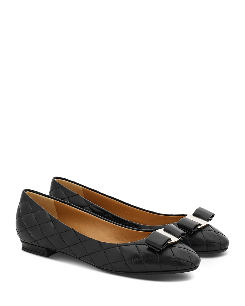 Ferragamo Women's Varina Quilted Leather Ballet Flats