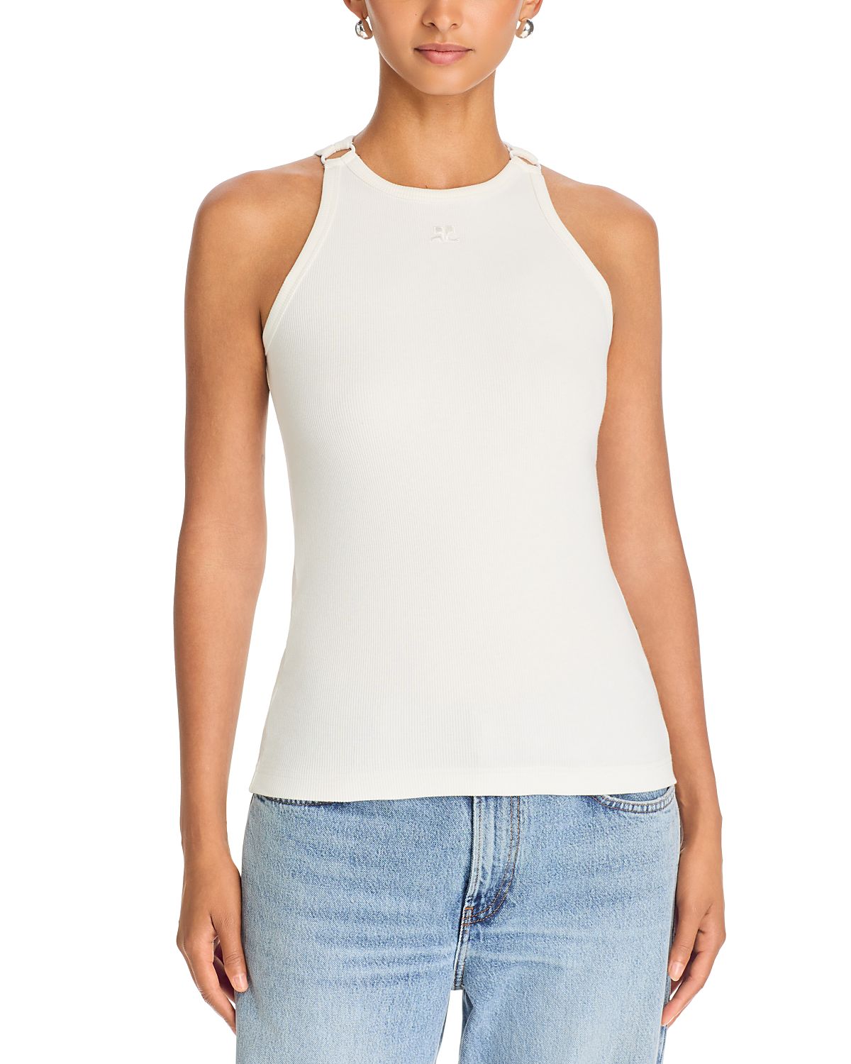 Courreges Buckle 90s Rib Tank Top