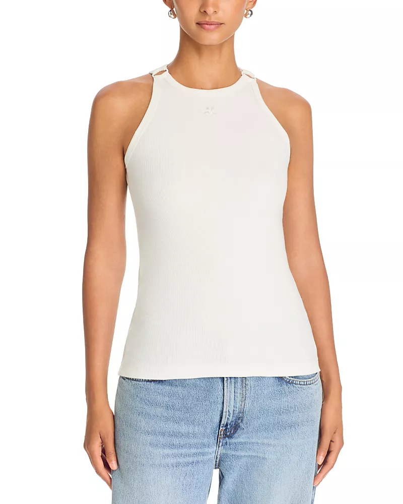 Courreges Buckle 90s Rib Tank Top