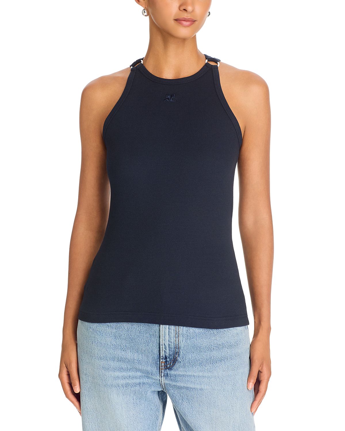 Courreges Buckle 90s Rib Tank Top