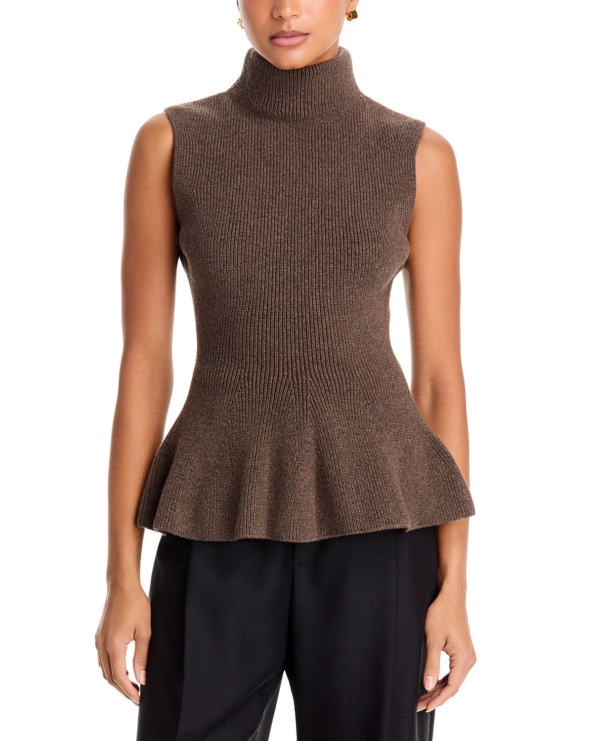 ROHE Wool & Cashmere Peplum Sculptural Sleeveless Top